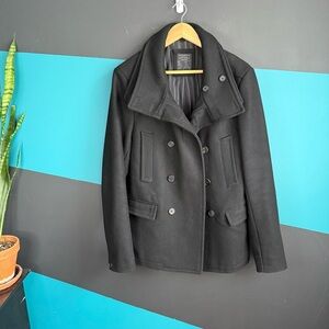 All Saints Classic Black Pea Coat